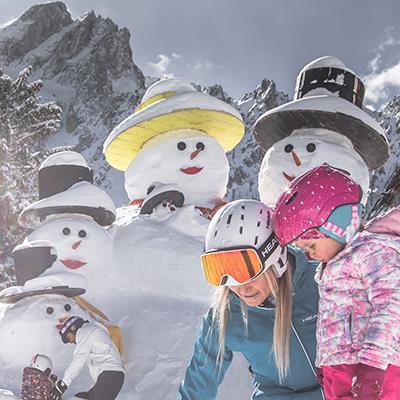 I pupazzi di neve giganti 3 Cime Dolomiti