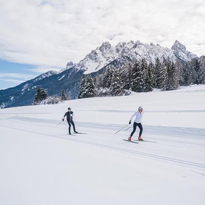 Crosscountry skiing 3 Zinnen Dolomites